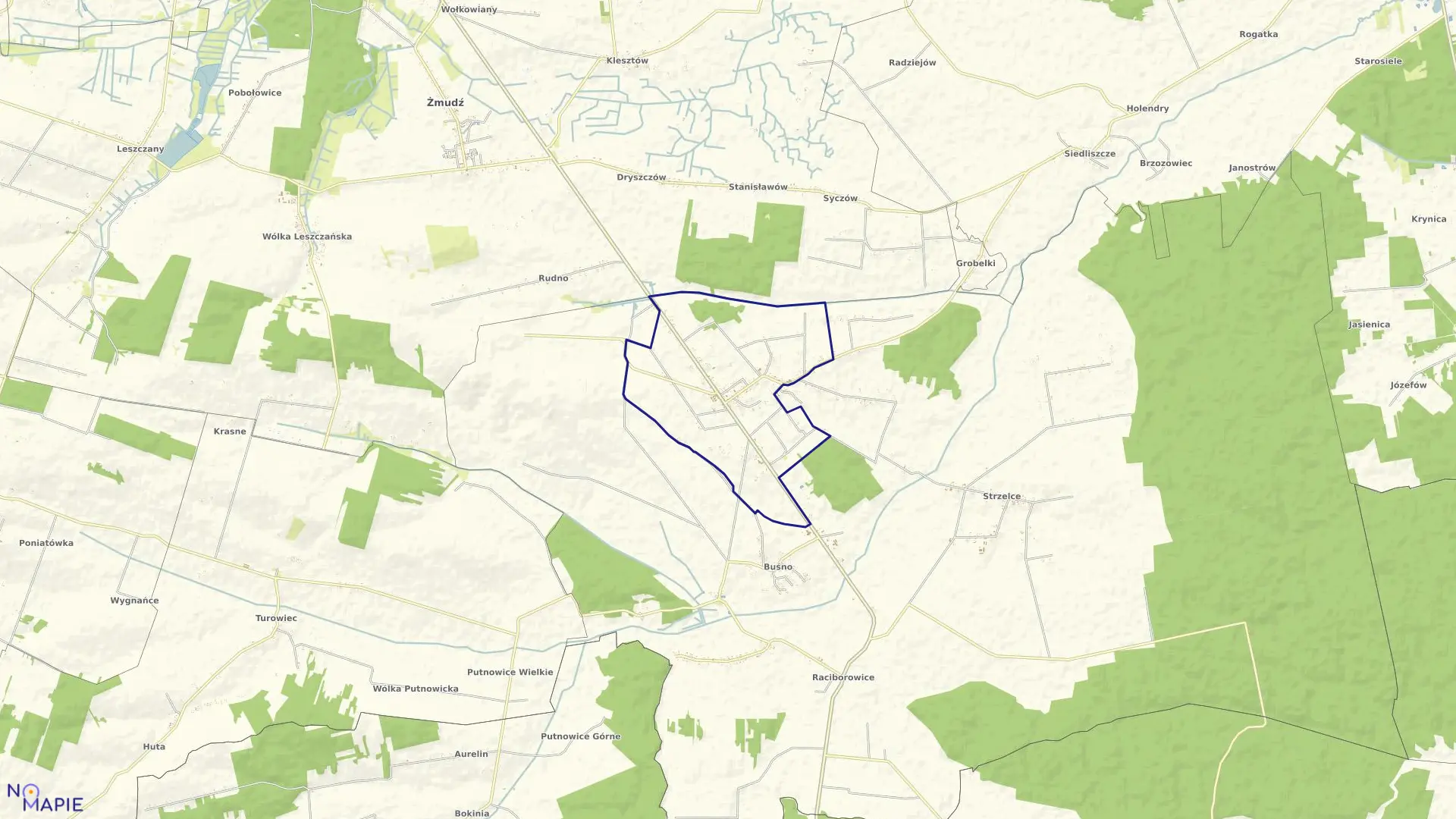 Mapa obrębu BIAŁOPOLE w gminie Białopole