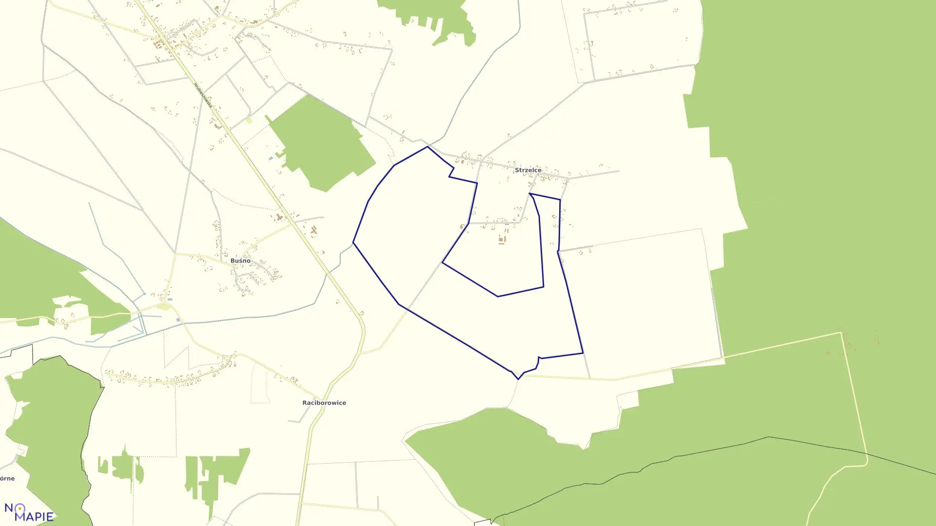 Mapa obrębu STRZELCE-KOLONIA w gminie Białopole